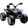 AIYAPLAY Quad elettrico per bambini, a 24V con 4 ruote, fari, porta USB, e funzione MP3, 3-8 anni, Nero | Aosom Italy