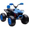 AIYAPLAY Quad Elettrico per Bambini, a 24V con 4 Ruote, Fari, Porta USB e Funzione MP3, 3-8 Anni, Blu | Aosom Italy