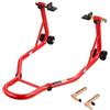 VEVOR Cavalletto Posteriore per Moto Capacità di Carico 385 kg, Cavalletto per Moto con Forcella a U e L, Supporto di Sollevamento Altezza Regolabile per Moto per Riparazioni, Rosso
