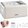 VEVOR Gelatiera Automatica con Compressore Integrato, Macchina per Gelato Senza Precongelamento 2 L Sorbettiera Elettrica a 3 Modalità, Macchina per Gelato con Compressore per Casa