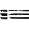 STABILO Set di 3 pennarelli ohp pen permanent a punta media 1mm con inchiostro indelebile nero
