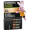 Duracell Caricabatterie Rapido 4 Ore - Confezione da 1 | Caricatore Universale per Pile AA, AAA, Ricarica Veloce e Sicura