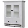 vidaXL Pensile a Muro Cucina Bianco in Legno con Anta di Vetro