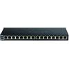 D-Link DGS-1016S Switch non gestito Gigabit a 16 porte, senza ventola, a basso profilo, alloggiamento in metallo, montaggio desktop/parete, plug-and-play, QoS 802.1p, 802.3az EEE nero DGS-1016S
