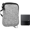 kwmobile Custodia in Neoprene con Zip per Smartphone XXS - 3/3,5 - Astuccio Portacellulare a Sacchetto XXS con Cerniera - Borsa in grigio chiaro opaco/bianco