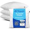 Flowen Cuscini per Divano 35x35 Imbottitura Cuscini 4 pezzi Interno Decorativi Quadrati Morbidi con Federe in Poliestere Bianca Anallergici Antiacaro Arredo Casa Salotto Letto Sfoderabili e Lavabili