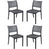 MIlani Home ZULE - set 4 sedie polipropilene impilabile