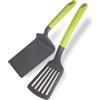 Fackelmann Set Palette da cucina 2 pezzi, paletta forata e paletta lasagne, materiale in nylon, mestoli da cucina lavabili in lavastoviglie, Linea Oliva