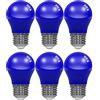 LUTW Lampadine Blu LED E27, 5W G45 Mini Lampadine Colorate, Equivalente 40W Lampadina, 450LM Non Dimmerablie Lampadina LED E27 Colorate per Festa Pub Prestazioni Decorazione Natalizia, 6 Pezzi
