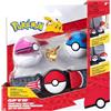 Pokémon Eevee Clip 'N' Go - Set cintura Eevee da 5,1 cm con grande palla, palla d'amore e cintura a tema