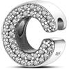 LES FOLIES DI PAOLA GRIECO Charm Lettera C Iniziale strass Ciondolo in argento 925 - Les Folies per Pandora