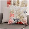 PETTI Artigiani Italiani - Coppia di Federe Cuscino 50x50 cm in Microfibra, Cuscini Arredo Camera da Letto, Divano, Salotto, Set 2 Fodere Copricuscino, Federa Floreale Azzurro, 100% Made in Italy