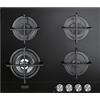 De'Longhi DE LONGHI NSL460N PIANO COTTURA IN VETROCERAMICA 60 CM 4 FUOCHI GRIGLIE GHISA