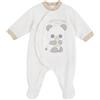 Chicco Tutina Con Apertura Frontale, In Ciniglia, Pigiama Unisex - Bimbi 0-24, Bianco (4-1M), 0 mesi, Designed in Italy