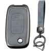 KUNIO Custodia per chiave pieghevole Mercedes Smart Forfour 453 Fortwo 453 Cabriolet Coupe Citan Kasten Mixto protezione chiave in lega di zinco custodia portachiavi regalo 3 tasti A grigio