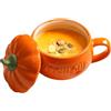 Fulenyi Tazze a forma di zucca con coperchio, tazze in ceramica con coperchio, tazza da caffè autunnale con decorazione autunnale, tazza da caffè di Halloween per cappuccino, latte, cereali, yogurt