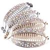 mollensiuer Set di 4 eleganti fermagli per capelli a forma di pesce, con strass e cristalli, per donne