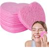 Generic Spugne per il viso forma di cuore, spugne per la pulizia del viso, spugne per il viso forma di cuore da 50 pezzi | Spugnette trucco viso, spugne cuore per la pulizia quotidiana del viso casa e s
