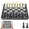 QIZHIQIAMY Scacchiera Portatile Magnetica Scacchi Magnetici da Viaggio Bianco e Nero Chess Board Pieghevole con Pezzi Degli Scacchi per Bambini e Adulti (13x13 cm)