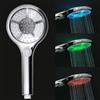 JINYOMFLY Doccia Luminosa 3 Colori, 3 Modalità Soffione Doccia a LED RGB, Doccino per Doccia con Controllo Temperatura, 12.5cm Telefono Doccia con LED