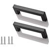 SYDARSYN 2 Pezzi Maniglie per Mobili da Cucina 96mm - Maniglia per Mobile in Acciaio Inox Nero Quadrato Maniglie per Guardaroba Porte Cassetti Armadio