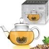 Creano Teiera in vetro da 1,2 l, teiera in vetro con colino in vetro e coperchio, ideale per la preparazione di tè sfuso, antigoccia