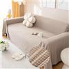 FANSU Telo Copridivano 1 2 3 4 Posti, Copri Divano con Frange Copriletto Matrimoniale Multiuso Copritutto Jacquard Coperta Copridivano Reversibile Coperta Decorativa per Divano (180x230cm,Cachi)