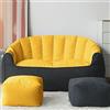 BOGDTF Nuovo Divano Lazy Sofa Lazy Bean Bag Doppio, Adatto per Giardino, Soggiorno, Camera da Letto, Giallo Grigio