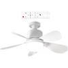 Generisch Lampada da soffitto con ventilatore, ventilatore silenzioso con luce, dispositivo di raffreddamento rimovibile, illuminazione intelligente per garage, cortile, terrazza, patio, cucina