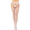 Leg Avenue,Leg Avenue Hosiery Calze Sexy A Rete Con Pizzo Bianco - Effetto Reggicalze