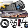 Retoo Dash cam per specchietto retrovisore Full HD con telecamera per la retromarcia con visione notturna, registrazione in loop e display da 4,3 pollici, 170° 120° posteriore, doppia auto 1080P