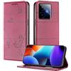XINYEXIN Custodia per Realme GT 7 / Realme GT 7T, Cover a Libro in Pelle PU con Blocco RFID, Slot per Carte, Supporto, Protezione Completa Antiurto - Rosso