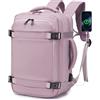 BAGROUPS Zaino da Viaggio Ryanair 40x20x25 Portabile Bagaglio a Mano Impermeabile Borsa da PC Portatili 14 Pollici con Porta USB 20L Borsa Da Cabina Zaini per Donna Uomo Trekking Lavoro Daypack Rosa
