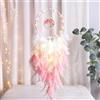 Dsaren Acchiappasogni Piume Decorative Led Indiano Dream Catcher Wall Piume Acchiappa Sogni Fatto a Mano Per Ragazze Camera da Letto Casa Parete Decorazione Regalo di Natale(A Rosa)