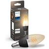 Philips Hue White Lampadina LED Smart, con Bluetooth, Attacco E14, 4.5 W, Dimmerabile, Luce Bianca Calda, Nero
