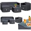 KESSER® Salotto in polyrattan Aruba - salotto da giardino per 4-5 persone - set di mobili da giardino - gruppo di 3 arredi per la seduta: divano da giardino, poltrona, sgabello - per giardino