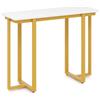 LIFEZEAL Tavolo Consolle Ingresso con Effetto di Marmo, Oro, Dorato, Moderno, Salvaspazio, Gambe Rinforzate, in Legno, Metallo, Console Dietro Divano, per Entrata, Corridoio, Max 90kg, 107x40x79,5cm