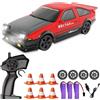 SGZIOO Macchina Telecomandata RC Drift, 1:24 4WD Telecomando Auto, 2.4GHz Mini Auto da Drift Telecomandata con Luce LED, per Adulti e Bambini di Età Superiore agli 6 Anni (Rosso)