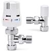 Reeds TRV Pack Termostatico TRV e Lockshield Bianco Cromato 15mm x 1/2