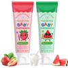 CJXHJY Dentifrica per Bambini Senza Fluor 60g | Gusto Fragola/Melone d'Acqua | Sicura da Ingerire | Dolce per Denti da Latte e Gengive Sensibili | Senza Aggiunti Artificiali