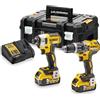 Dewalt DCK266P2T Kit Trapano a Percussione Dcd796 + Avvitatore a Impulsi Dcf887 + 2 Batterie 5 Ah + Caricatore Dcb115 + Valigetta Tstak