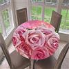 Morbuy Tovaglia Rotondo Antimacchia con Bordo Elastico, Rosa Stampa Tovaglie da Tavola in Poliestere Impermeabile Lavabile per Cucina Giardino Decorazione (Cuore Rosa,Diametro 90cm)