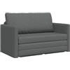 Hoodmeel Divano Letto 2 Posti, Divano 2 Posti, Divano Letto Matrimoniale, Divano Letto Pieghevole, Divano Letto 2-in-1 in Tessuto Grigio Scuro 124x71x78 cm