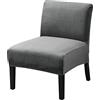 CHNSHOME Copripoltrona Senza braccioli Coprisedia Accent poltroncina Fodere per sedie Accento Velluto Coprisedia Elasticizzati 1 Posto Grigio Scuro