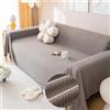 FANSU Telo Copridivano 1 2 3 4 Posti, Copri Divano con Frange Copriletto Matrimoniale Multiuso Copritutto Jacquard Coperta Copridivano Reversibile Coperta Decorativa per Divano (180x180cm,Grigio)