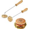 ROSEEKA Ferro da stiro per hamburger con logo personalizzato, per bistecca e hamburger in ottone | barbecue professionale, cocco, timbro per torta da 2,5 cm