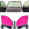 Covprotec Parasole Parabrezza Auto Parasole Interno Compatibile con Ford Tourneo Custom (2012- Date)(Set Completo Swb + Portellone Posteriore) Dorso Rosa,Reversibile e Termico
