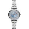 Emporio Armani Orologio da donna, movimento al quarzo a due lancette da 32 mm con cinturino in acciaio, 32 mm, Tono argento e blu acqua