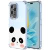 ILING Cover per Honor 200 Lite 5G, Elegante Floreale e Simpatico Animato Motivo Ragazze Custodia, Ultrasottile Transparent Soft TPU Bumper Antiurto Silicone Case (Panda)