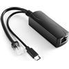 REVODATA 2.5G Type C PoE Splitter 5V/3A, 48V PoE a USB-C 5V/3A Uscita 15W, Ethernet 2.5Gbps Conforme IEEE802.3af/at, Plug and Play per Casa Intelligente
